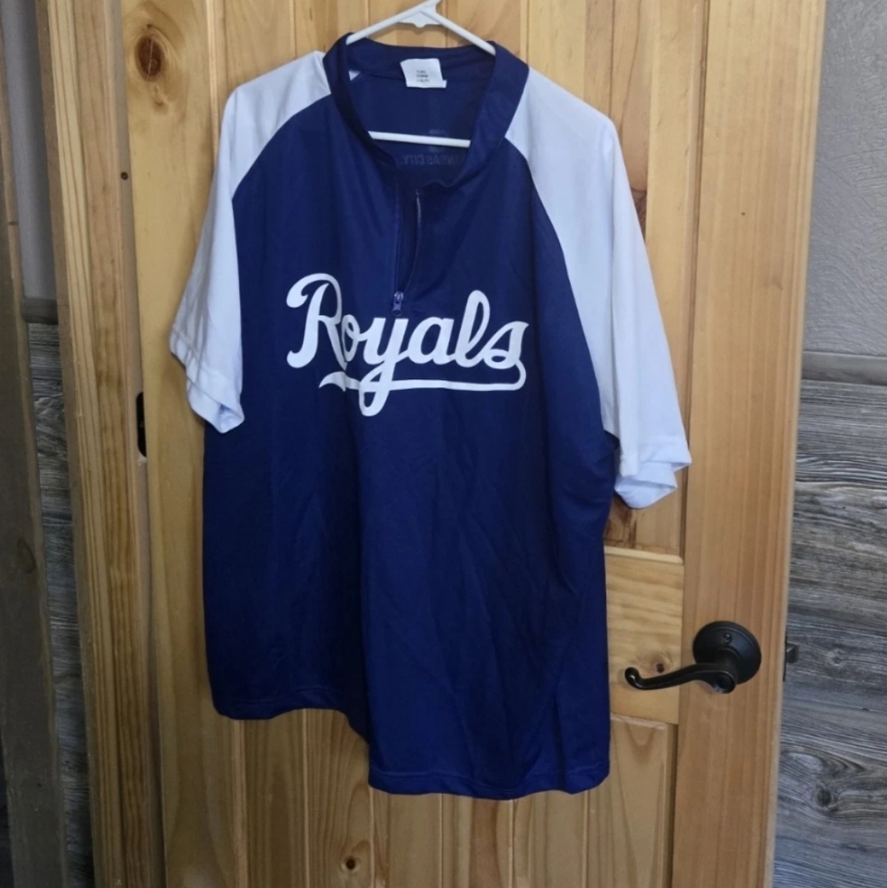 Kansas City Royals 1/4 zip jersey type Short Sleeve shirt Fox Giveaway size XL